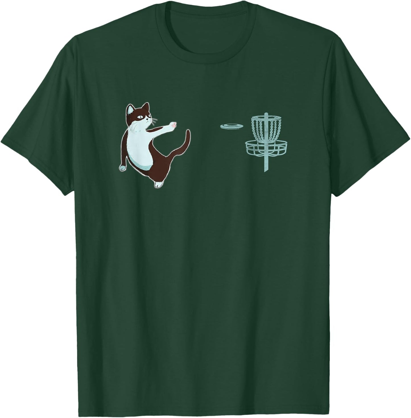 Disc Golf Cat Women Kids T-Shirt - T-Shirt | Forest