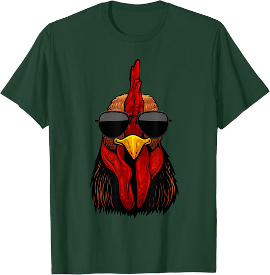 Cool Rooster Design Women Kids Chicken Rooster Lover T-Shirt - T-Shirt | Forest