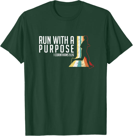 Bible Verse 1 Corinthians 9 26 Running Fitness T-Shirt - T-Shirt | Forest