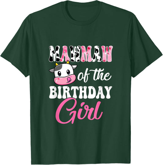 Mawmaw Of The Birthday Girl Farm Cow 1St Birthday Girl T-Shirt - T-Shirt | Forest