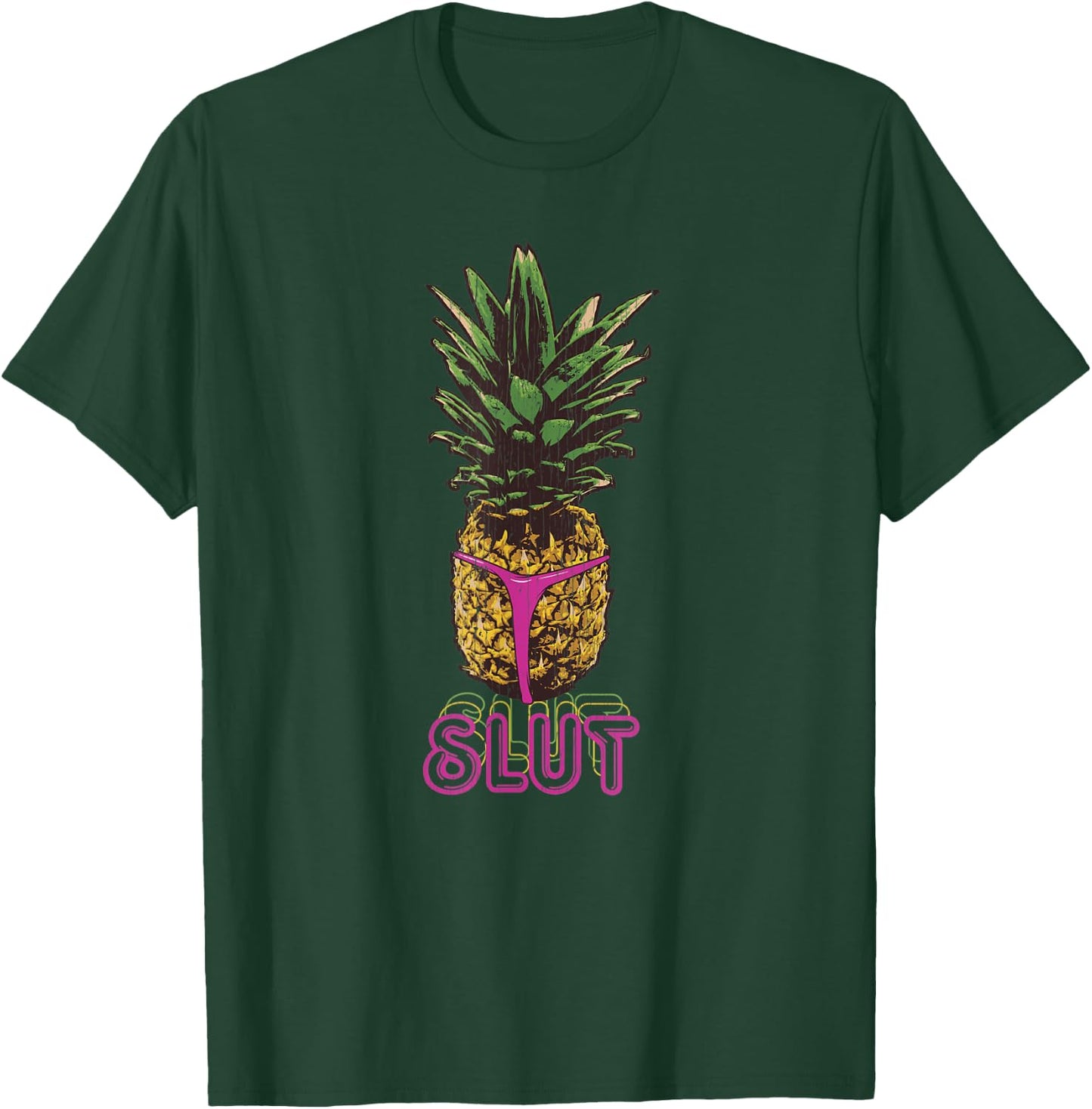 Vintage Tropical Pineapple Slut T-Shirt - T-Shirt | Forest