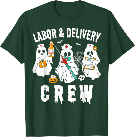 Labor & Delivery Boo Crew Funny Halloween Costume L&d Nurse T-Shirt - T-Shirt | Forest