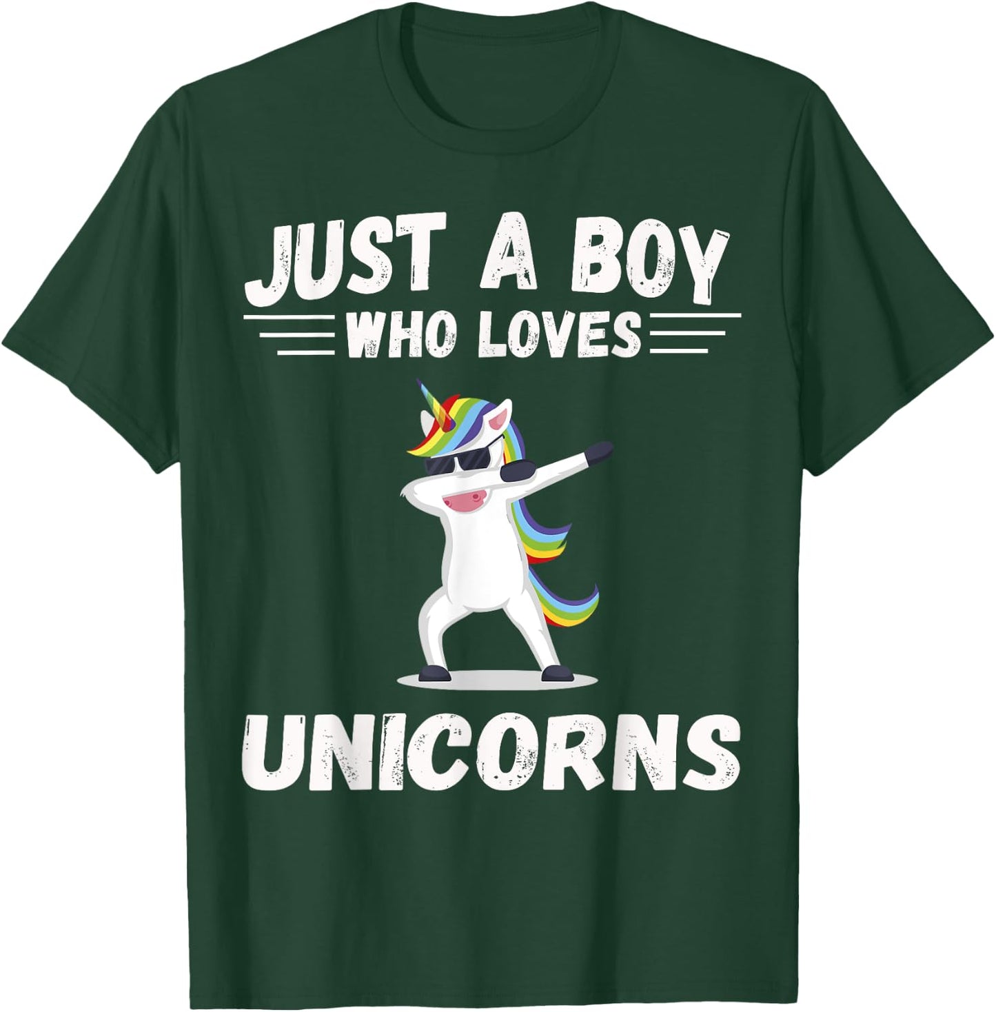 Cute Just a Boy who loves Unicorns Unicorn Gift T-Shirt - T-Shirt | Forest