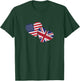 USA United Kingdom Heart Country Flag American British T-Shirt - T-Shirt | Forest