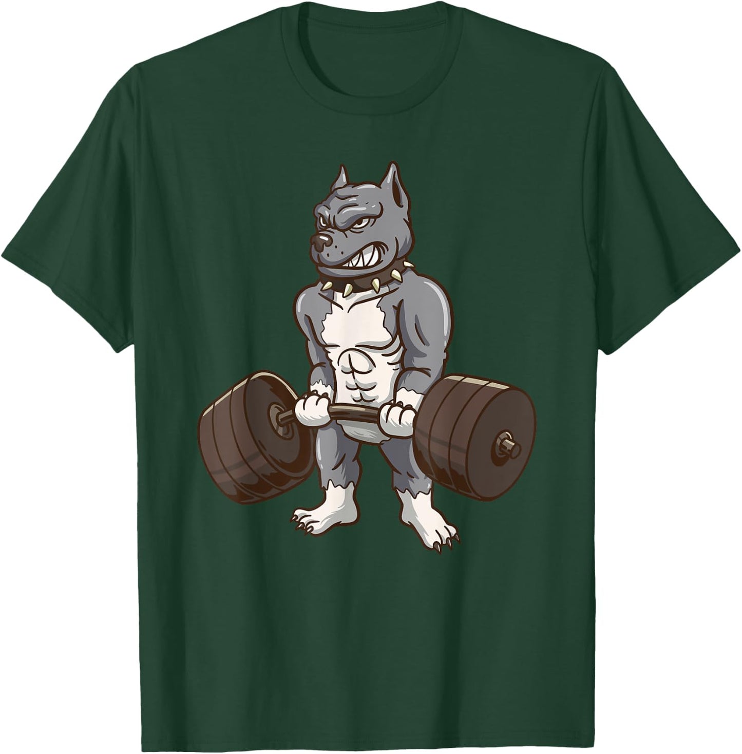 Pitbull Powerlifting Weight Lifting Dog Lovers Gift T-Shirt - T-Shirt | Forest