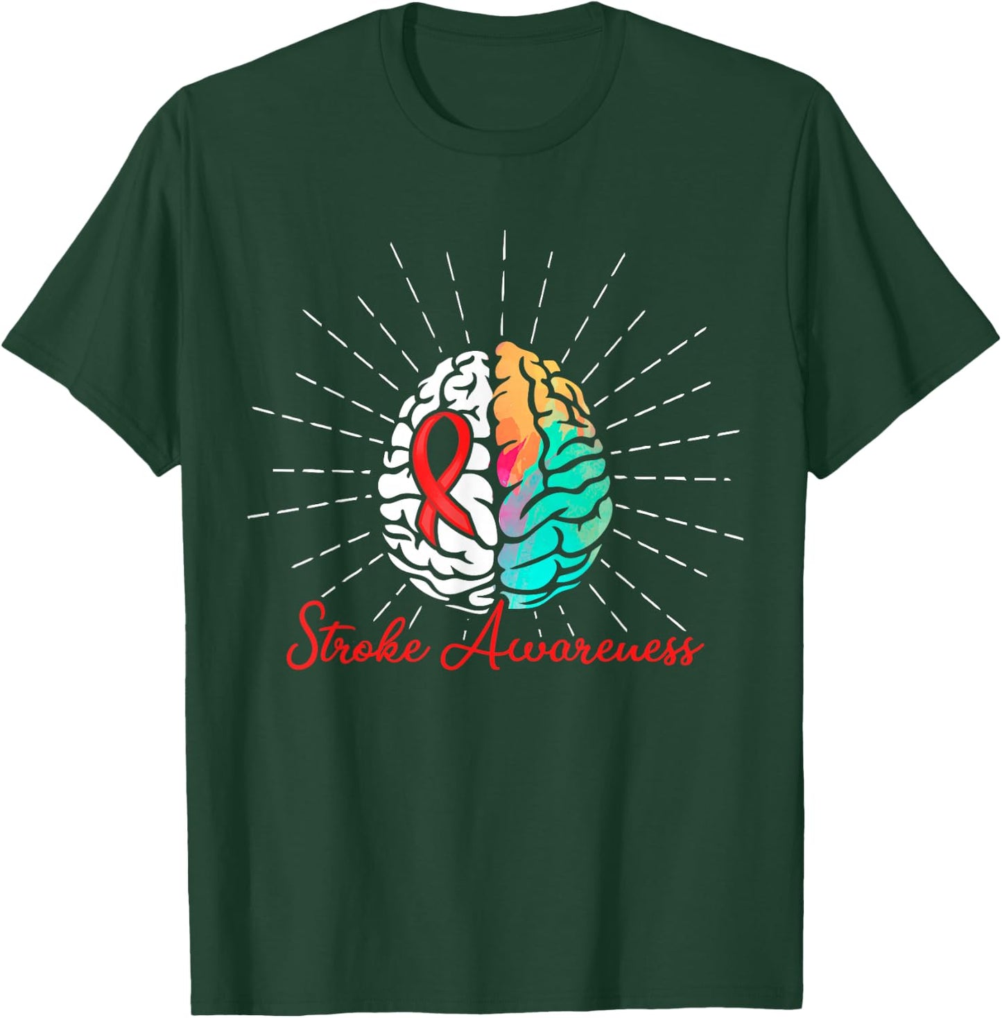 Stroke Awareness Survivor Treatment Strong Warrior T-Shirt - T-Shirt | Forest