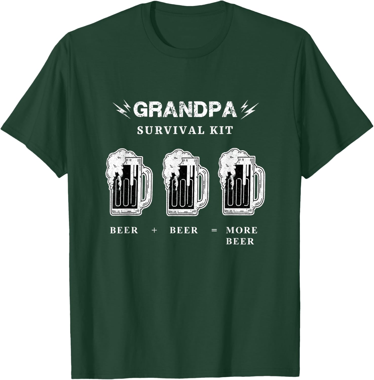 Funny Grandpa Beer Shirt, Fathers Day Survival Kit Beer T-Shirt - T-Shirt | Forest