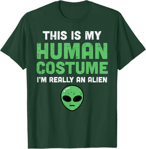 Halloween Human Costume Im Alien Funny Men Women Kids Boys T-Shirt - T-Shirt | Forest