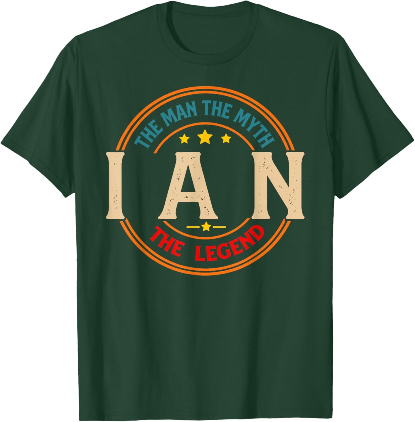 IAN The Man The Myth The Legend Vintage Personalized T-Shirt - T-Shirt | Forest