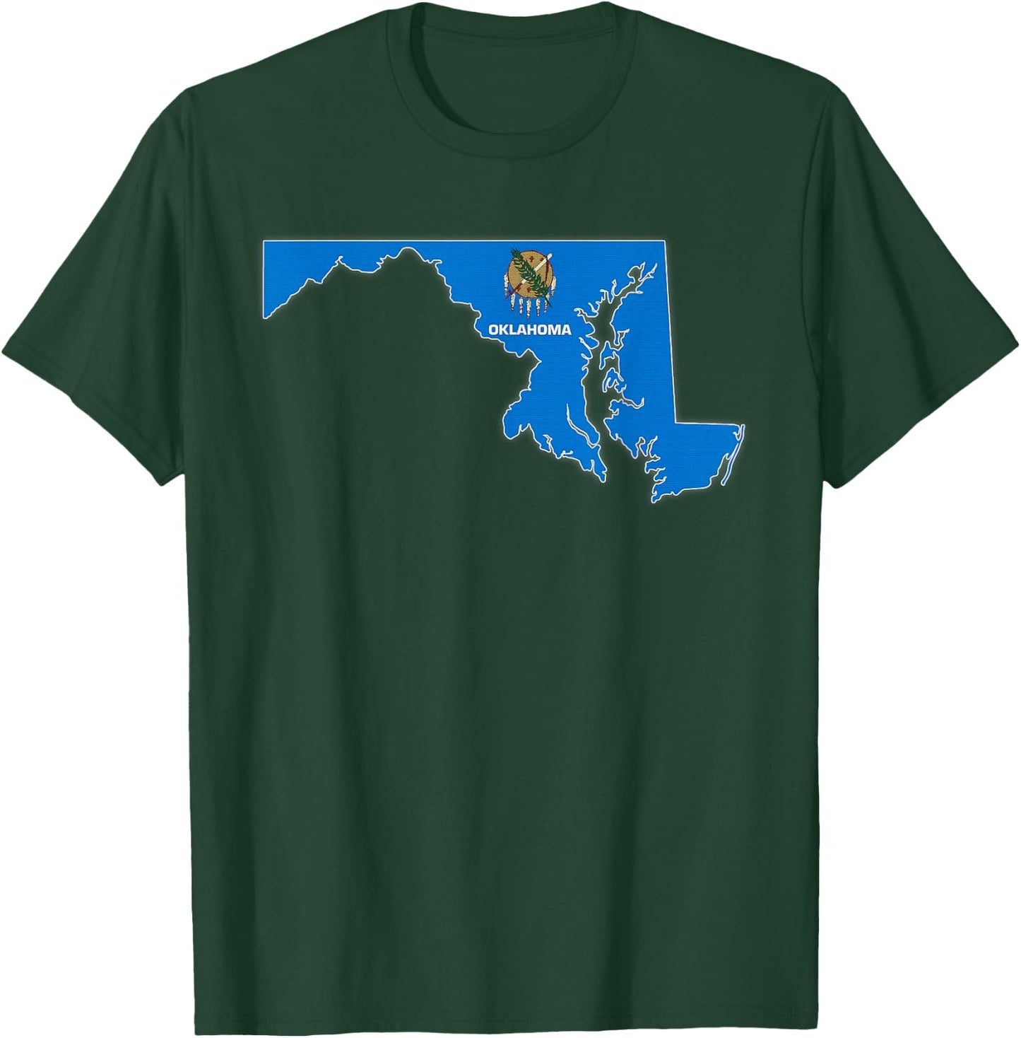 MARYLAND STATE MAP OKLAHOMA OK Flag Roots Men Women Gift T-Shirt - T-Shirt | Forest