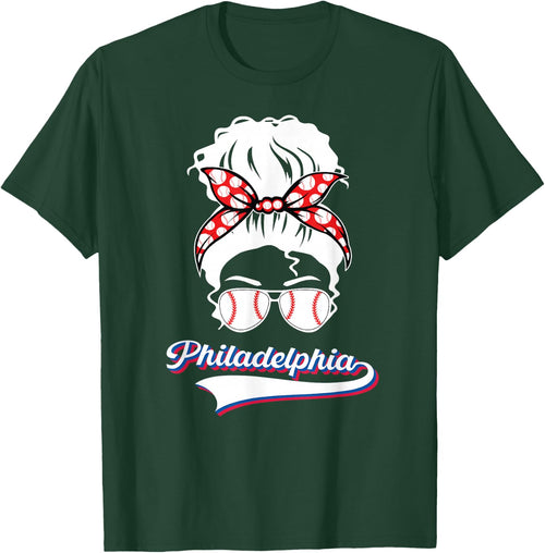 Vintage Philadelphia Leopard Messy Bun Philly Fans