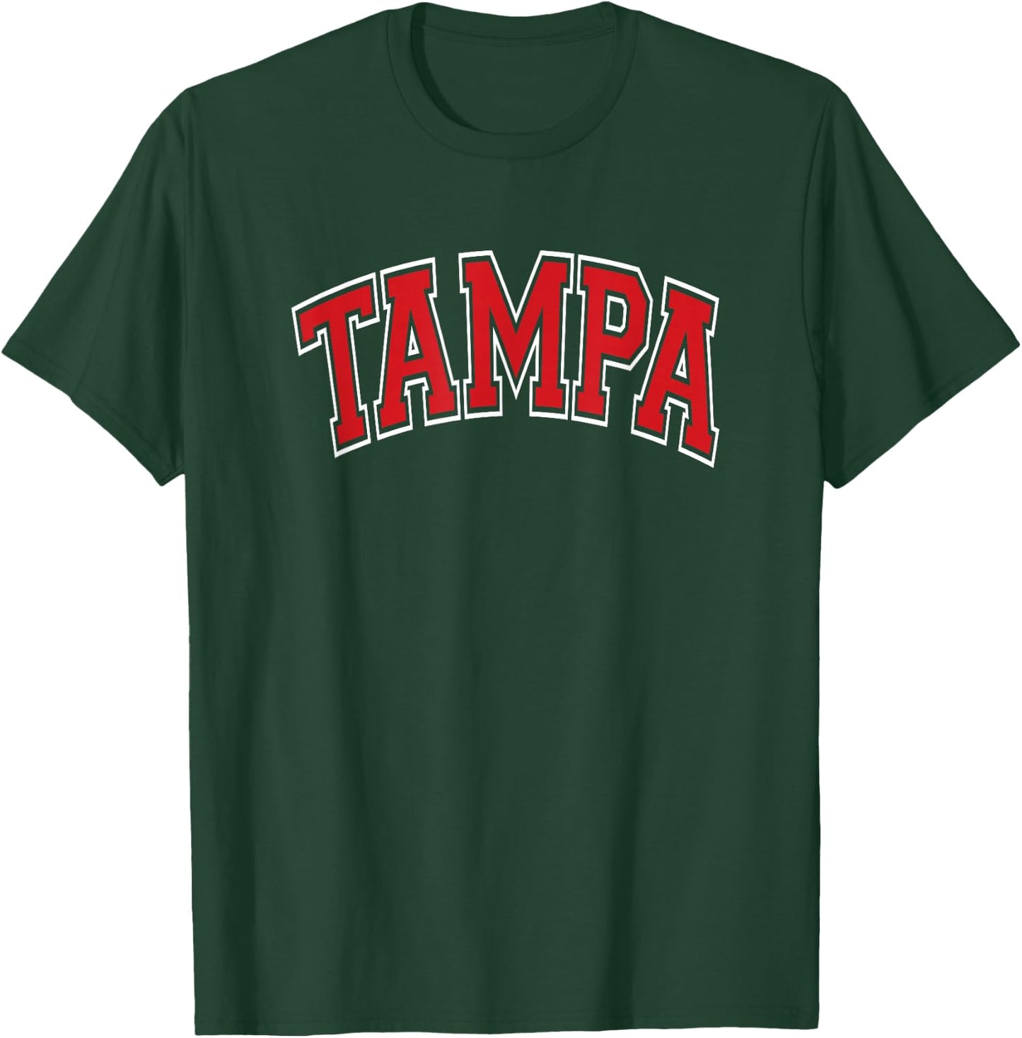 133 Apparel Tampa FL Tampa Arched Red Text T-Shirt - T-Shirt | Forest