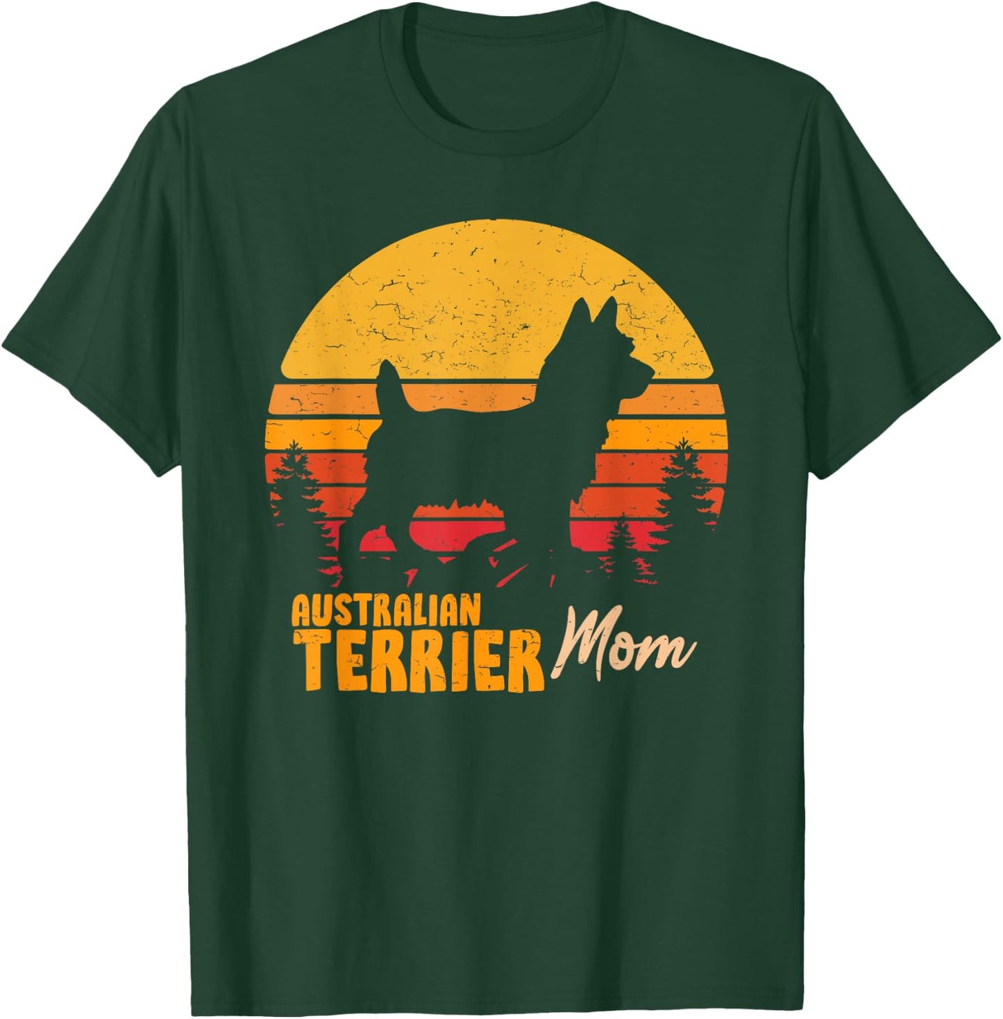 Australian Terrier Mom Mama Vintage Retro Dog Women Gift T-Shirt - T-Shirt | Forest