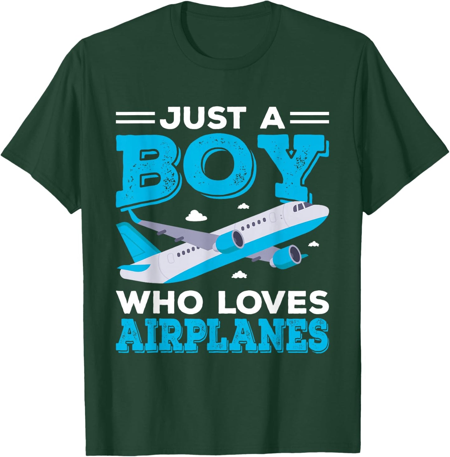 Just A Boy Who Loves Airplanes Funny Plane Lover Boys Gift T-Shirt - T-Shirt | Forest