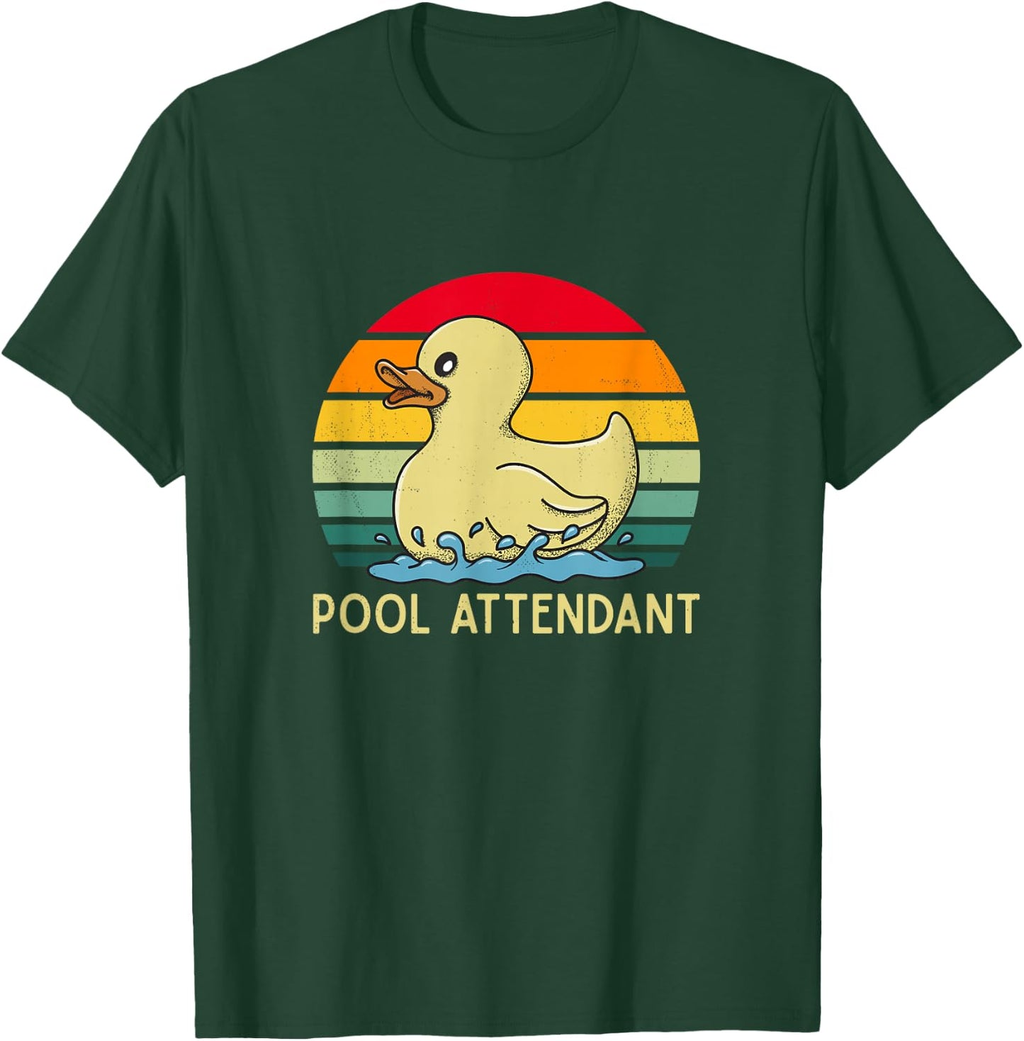 Pool Attendant - Retro Lifeguard swimming rubber duck cute T-Shirt - T-Shirt | Forest