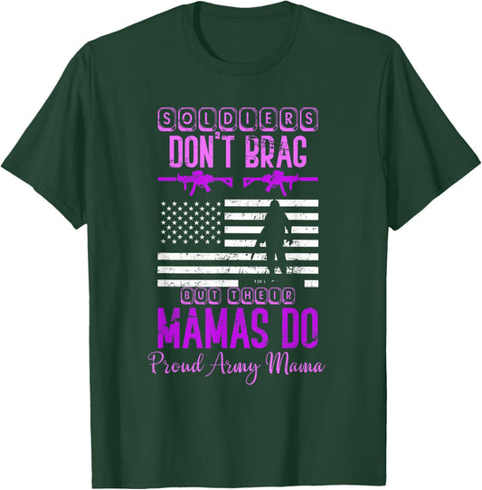 Soldiers Mom Mothers Day Gift Proud Army Mother T-Shirt - T-Shirt | Forest