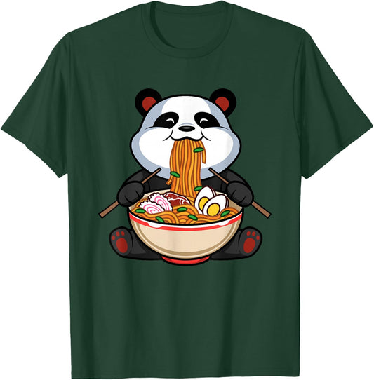 Funny Cute Kawaii Panda Ramen Noodles Japanese Anime Gift T-Shirt - T-Shirt | Forest