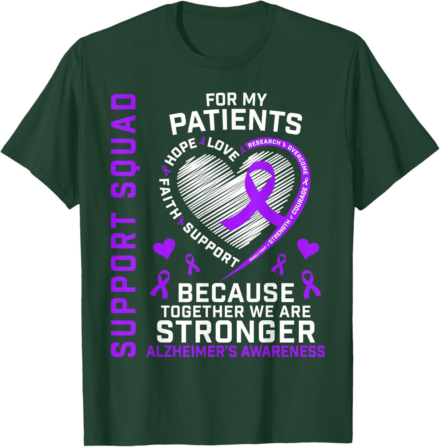 Support Crew RN Nurse Alzheimers Awareness Products Dementia T-Shirt - T-Shirt | Forest