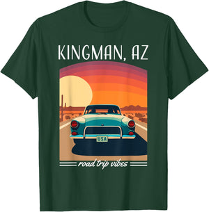 Kingman AZ Retro Highway Nostalgic Vintage Car Design T-Shirt - T-Shirt | Forest