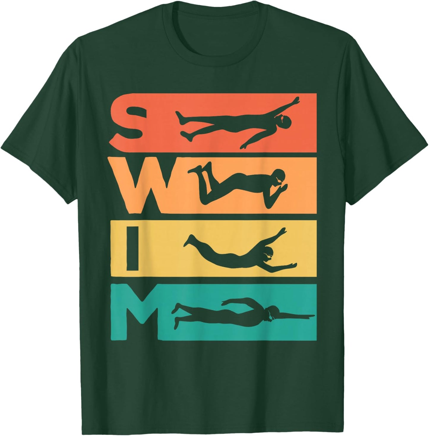 Retro Vintage Swimming Gift Swimmers T-Shirt - T-Shirt | Forest