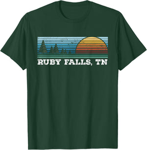 Retro Sunset Stripes Ruby Falls, Tennessee T-Shirt - T-Shirt | Forest
