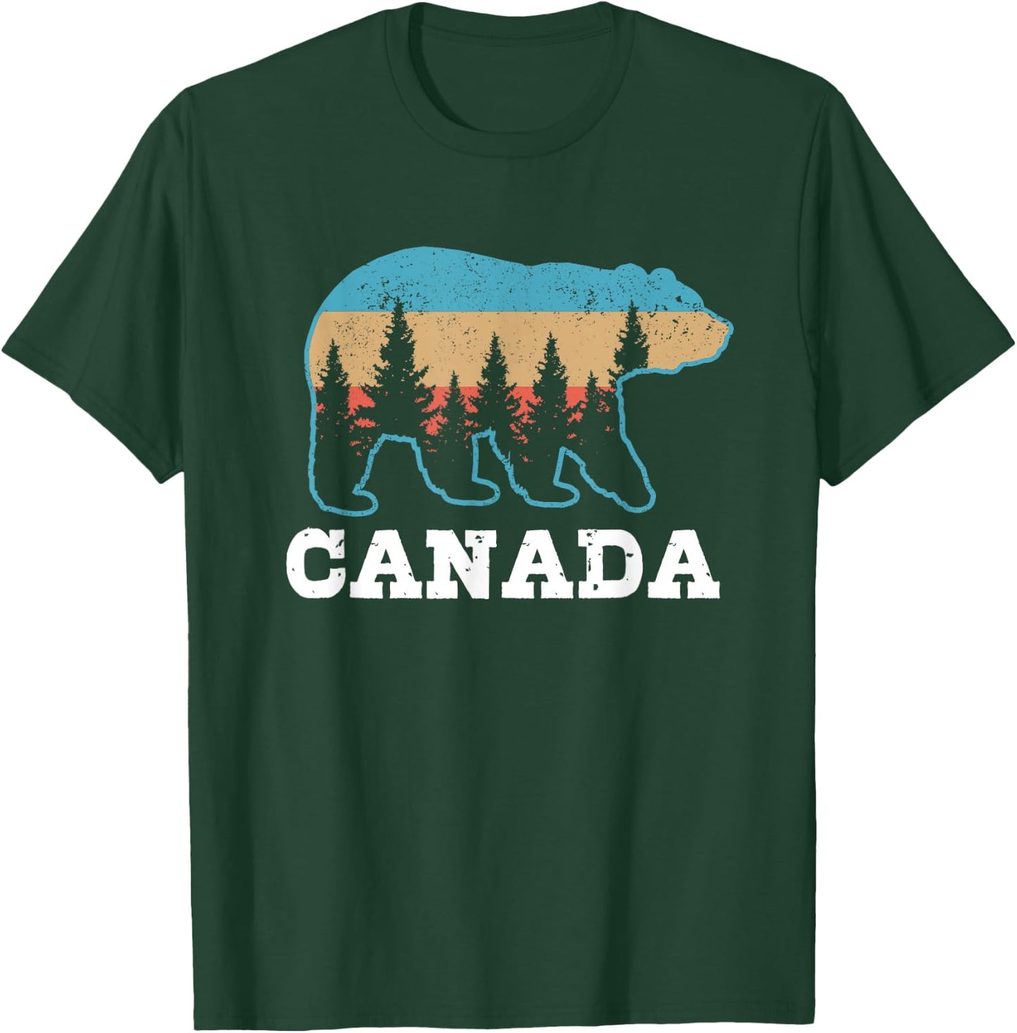 Canada Vintage Grizzly Bear Nature Souvenir Gift T-Shirt - T-Shirt | Forest