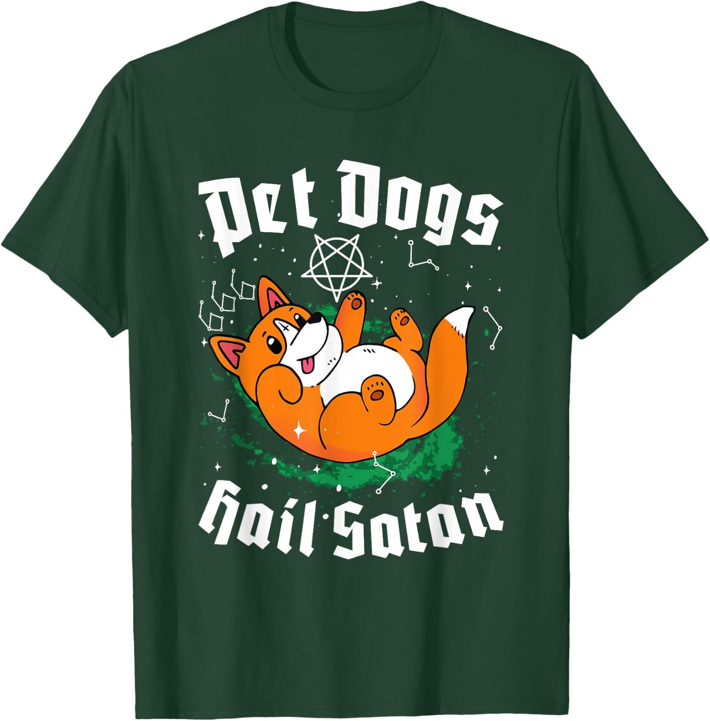 Pet Dogs Hail Satan Kawaii Satanic Dog Astrology Witchcraft Men Women T-Shirt - T-Shirt | Forest