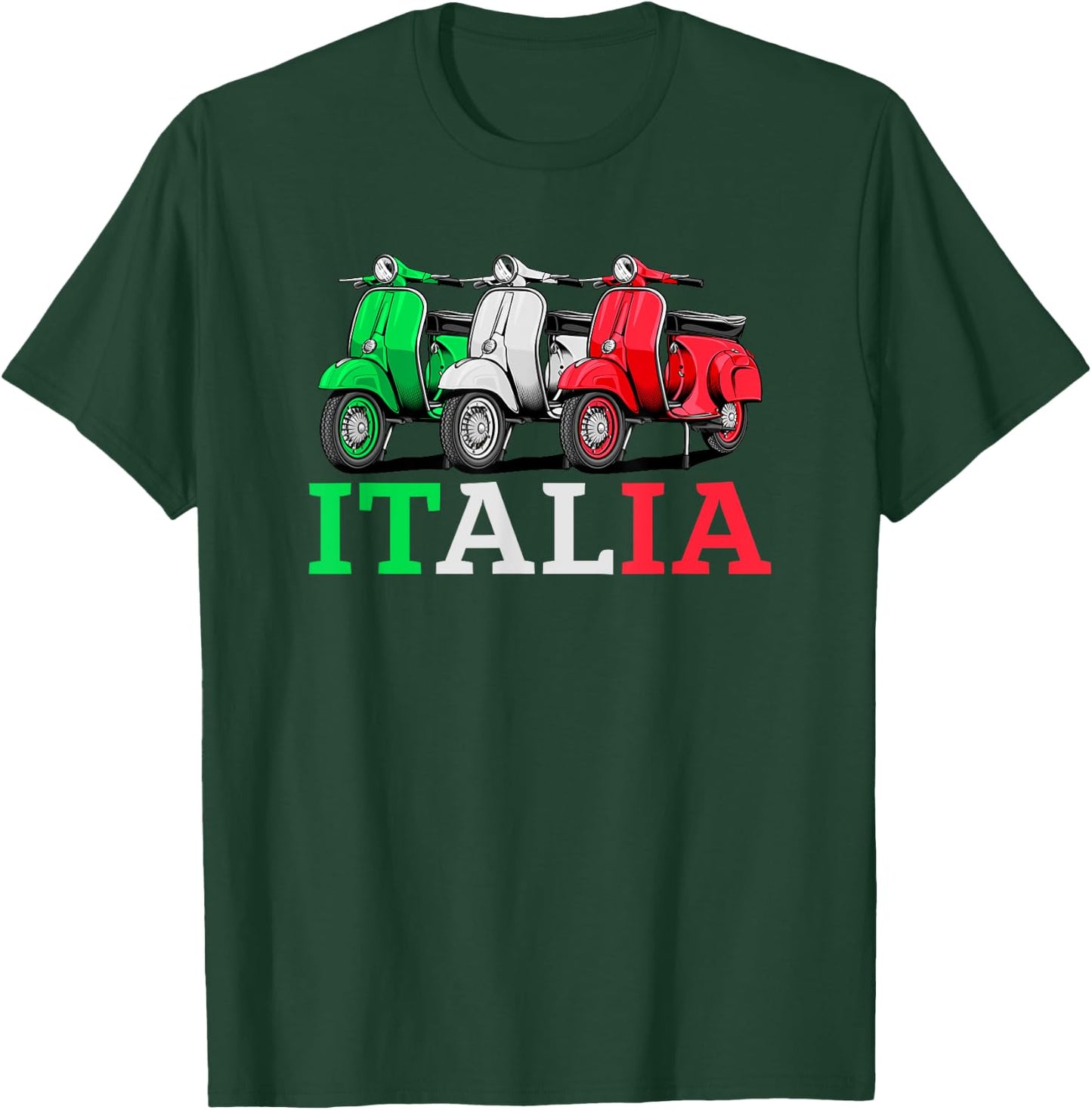 Italia Vintage Scooter Moped motorcycle biker gift T-Shirt - T-Shirt | Forest