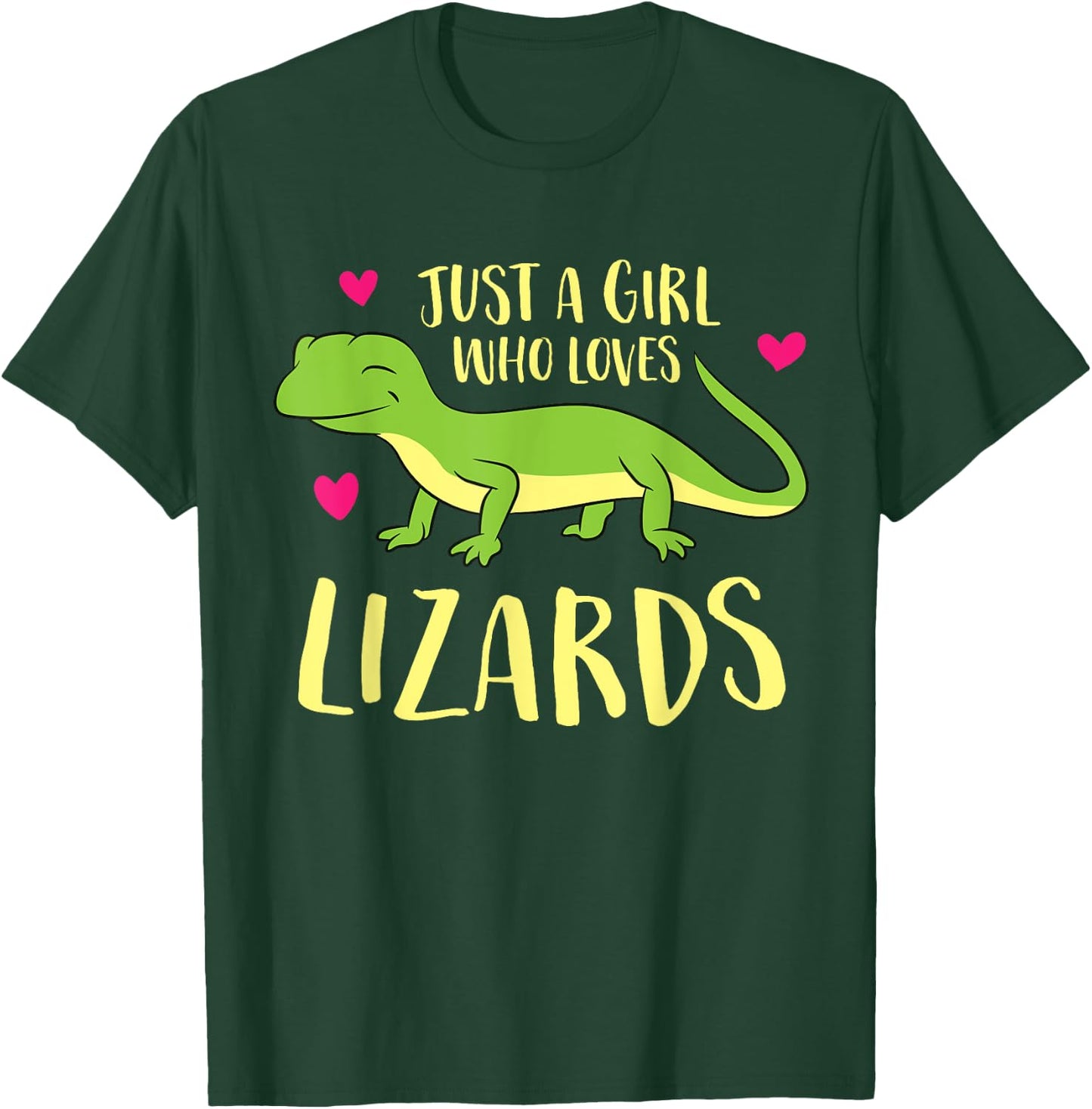 Just A Girl That Loves Lizards Cute Lizard Girl T-Shirt - T-Shirt | Forest