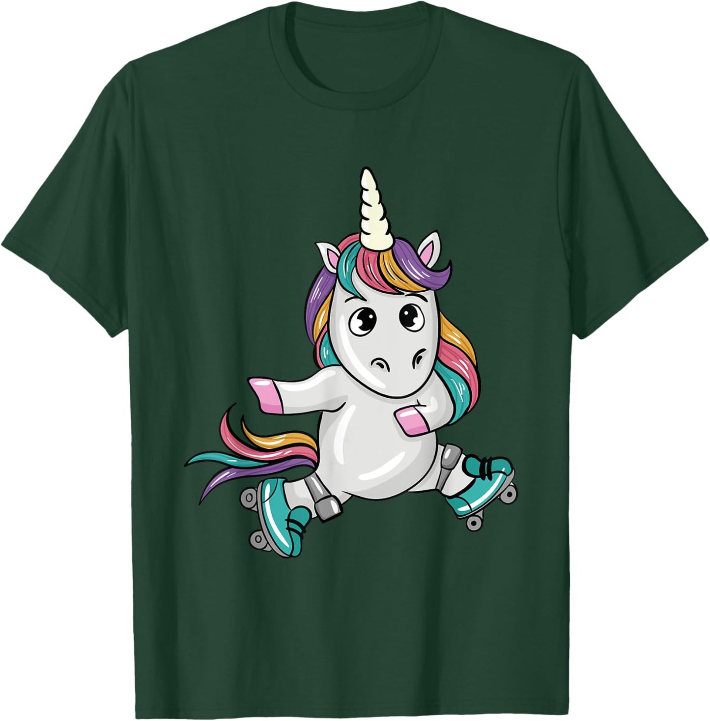 Unicorn Roller Skates Lover Gifts Roller Skating Lover Gift T-Shirt - T-Shirt | Forest