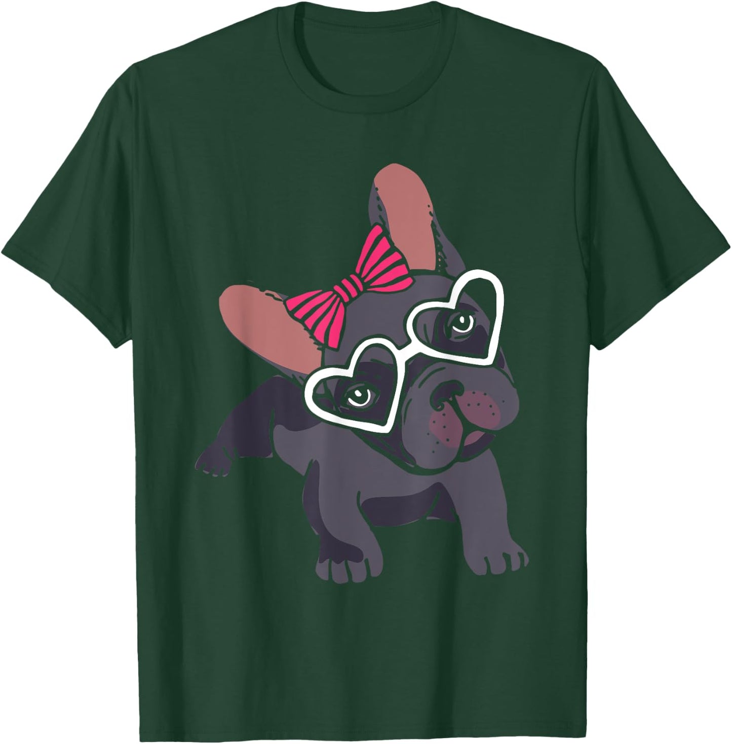 Cute Frenchie Girls Women Gift Pet Animal French Bulldog T-Shirt - T-Shirt | Forest