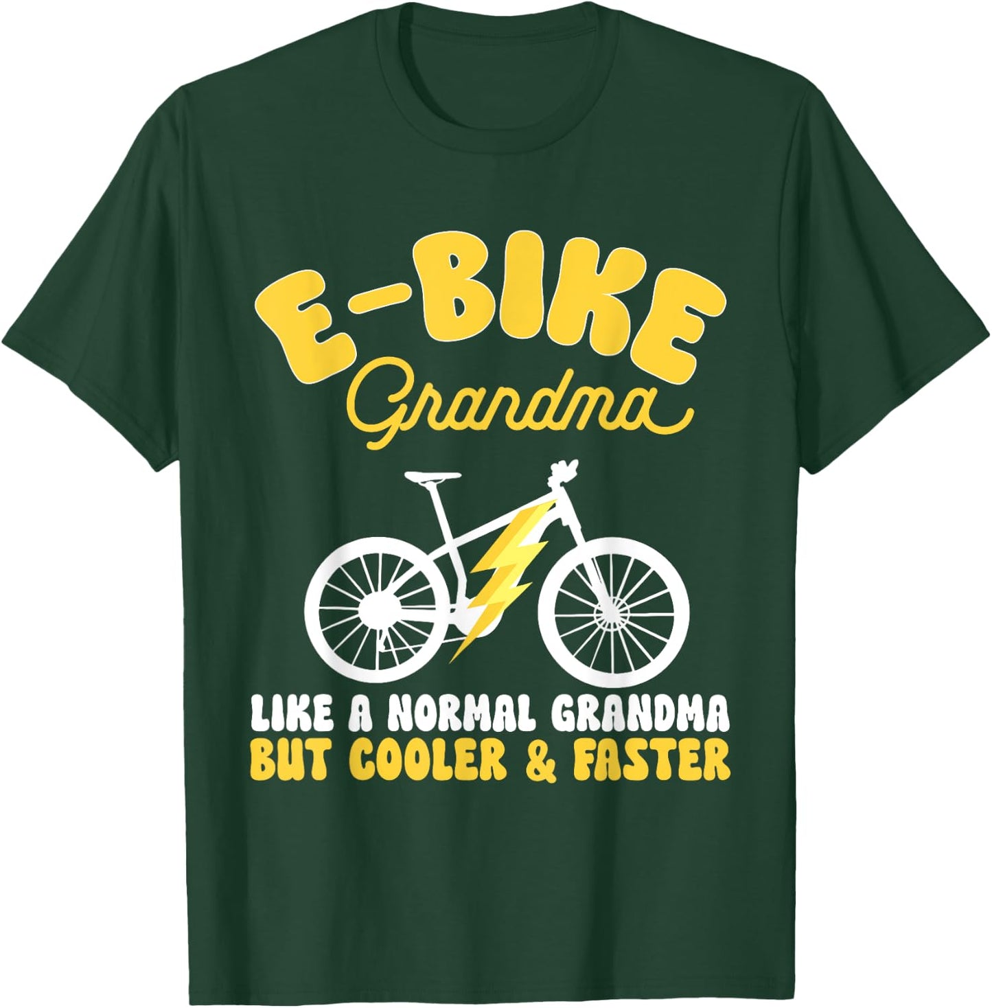 Electric Bike Cycling Biker E-Bike Grandma , Small, Black T-Shirt - T-Shirt | Forest