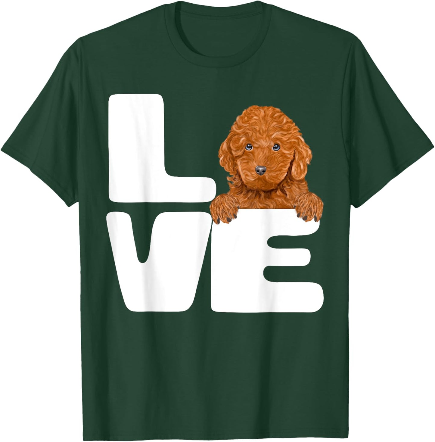 I Love My Brown Poodle Dog Lover Women Girls Kids T-Shirt - T-Shirt | Forest