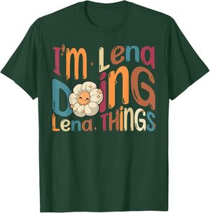 I'm Lena Doing Lena Things Funny Groovy Retro Lena T-Shirt - T-Shirt | Forest