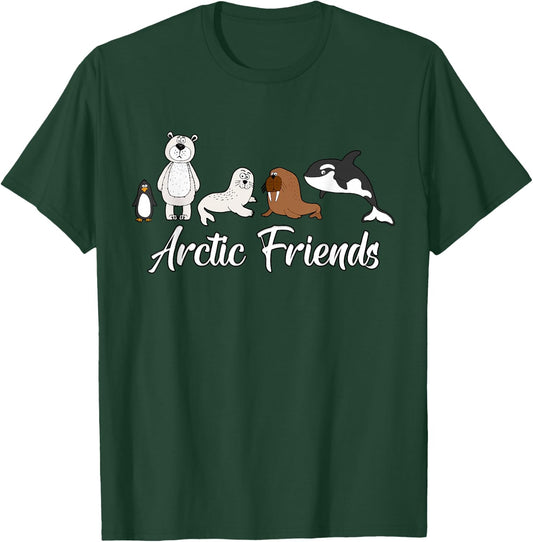 North Pole Alaska Aurora Borealis Arctic Friends Souvenirs T-Shirt - T-Shirt | Forest