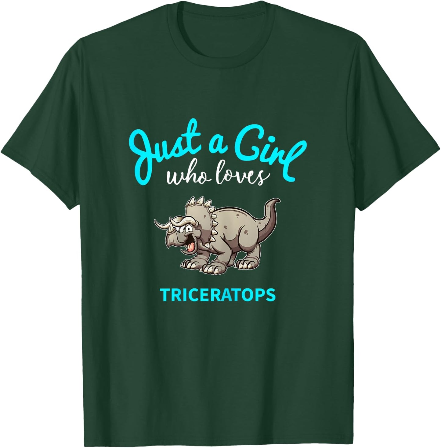 Triceratops Jersey for Girls | Children's Triceratops T-Shirt - T-Shirt | Forest