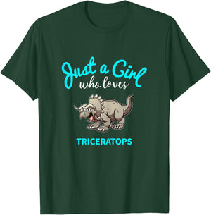 Triceratops Jersey for Girls | Children's Triceratops T-Shirt - T-Shirt | Forest