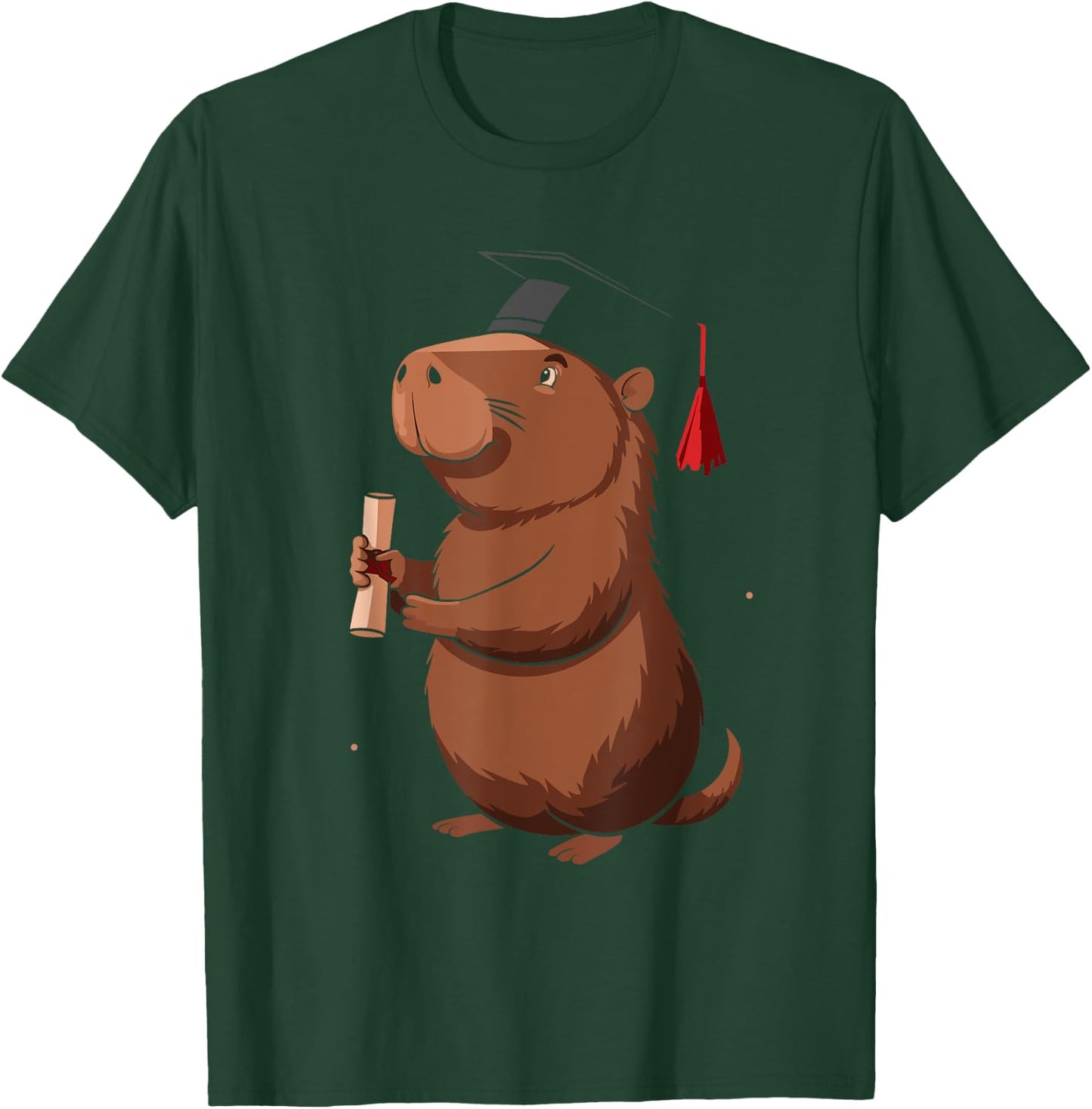 Funny Capybara Graduation Class of 2024 Graduate Hat T-Shirt - T-Shirt | Forest