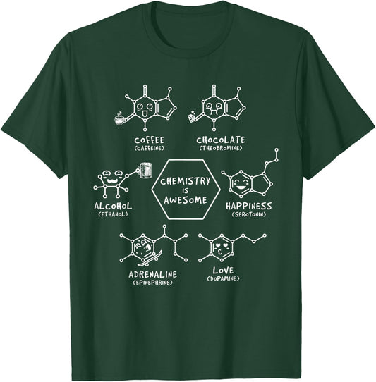 Chemistry Coffee Sweets - Science Chemician Beer T-Shirt - T-Shirt | Forest
