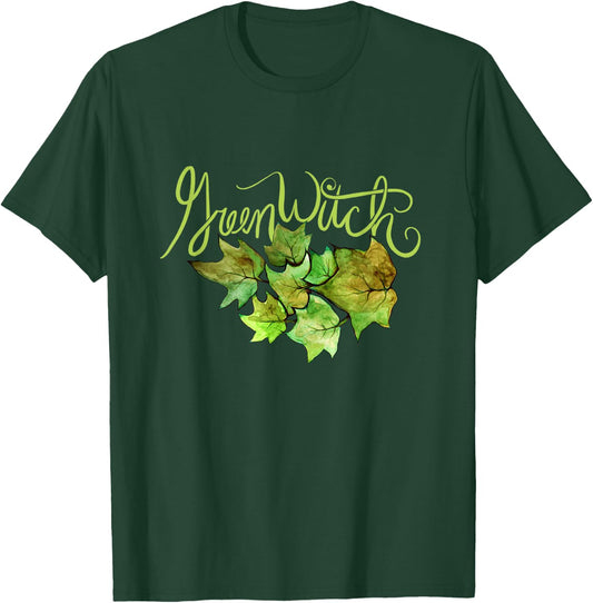 Green Witch Ivy Leaves Design Natures T-Shirt - T-Shirt | Forest