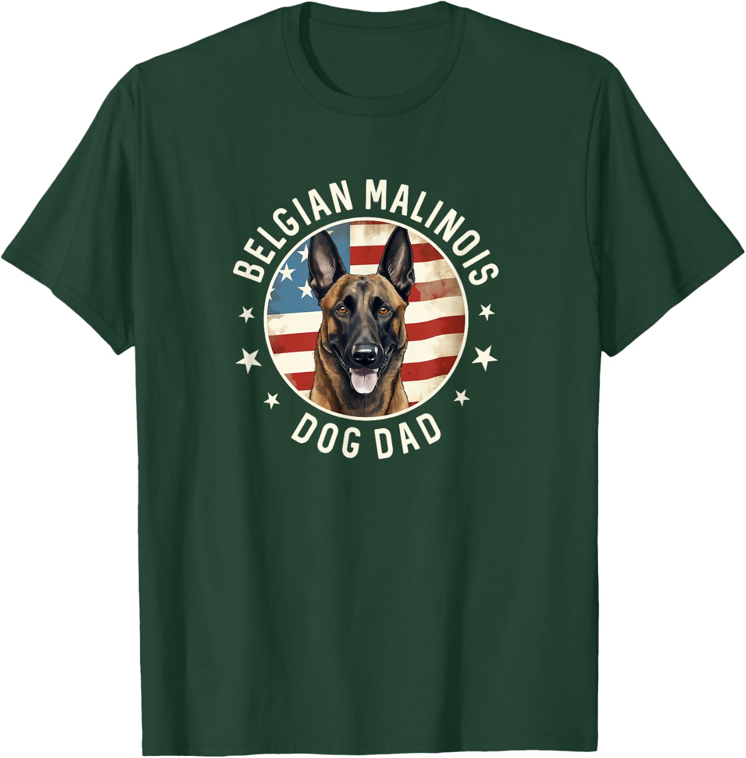 Belgian Malinois Gifts , Belgian Malinois Dog Dad T-Shirt - T-Shirt | Forest