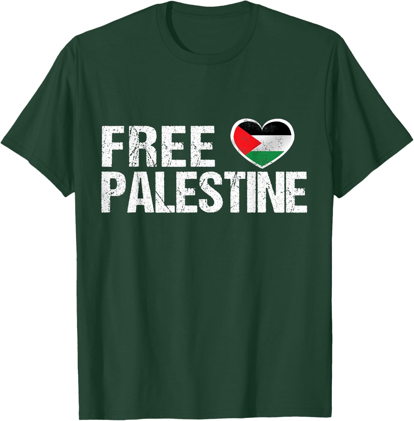 Palestine Flag Heart Free Palestine T-Shirt - T-Shirt | Forest