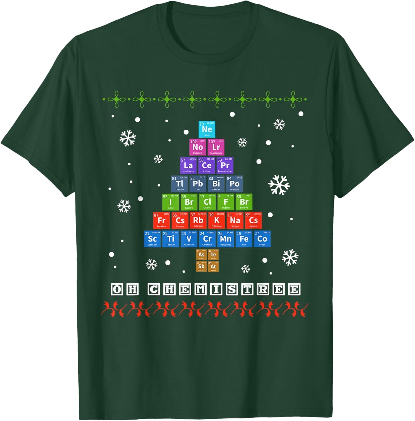 Oh Chemistree Periodic Table Shirt Science Christmas Costume T-Shirt - T-Shirt | Forest