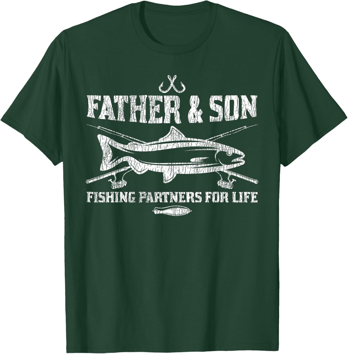 Vintage Partner For Life Father Son Dad Kid Matching Fishing T-Shirt - T-Shirt | Forest