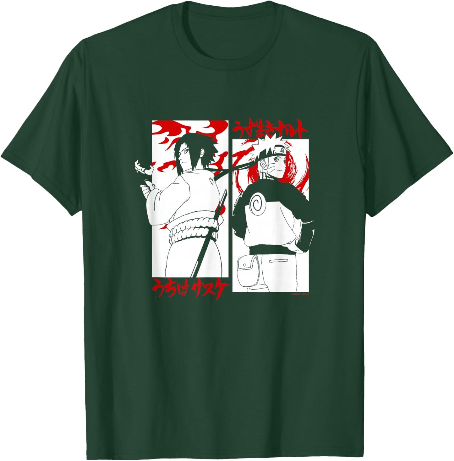 Naruto Shippuden Sasuke vs. Naruto Face Off Anime T-Shirt - T-Shirt | Forest