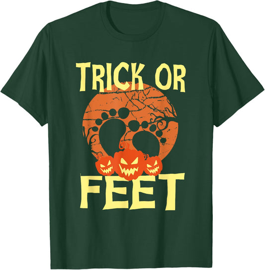 Trick Or Feet Funny Podiatrist Halloween Costume Foot Doctor T-Shirt - T-Shirt | Forest