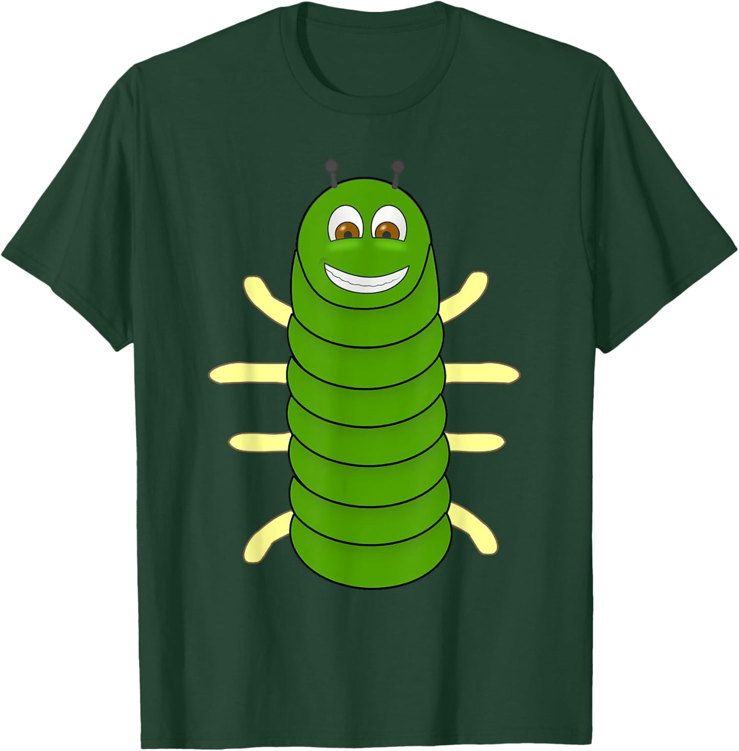 Green Caterpillar Character Cute Animal Halloween Costume T-Shirt - T-Shirt | Forest