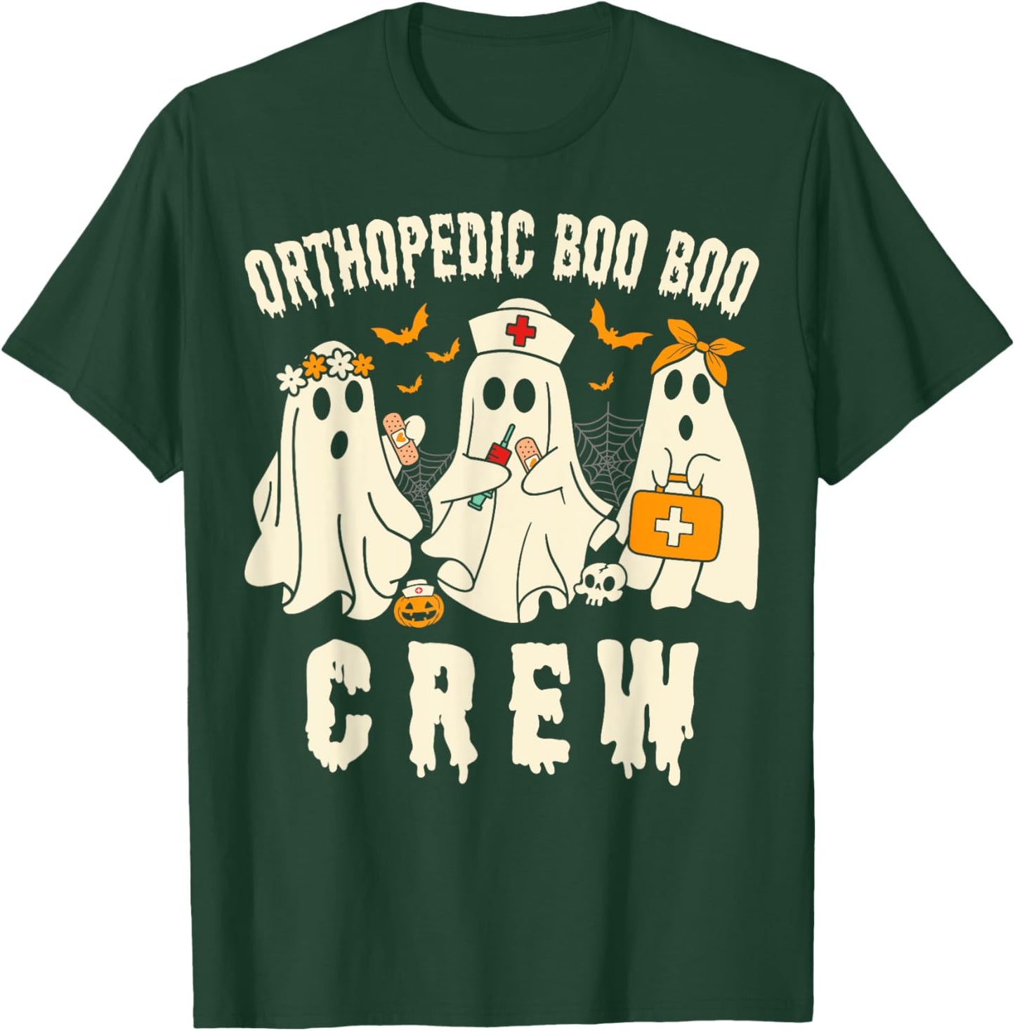 Orthopedic Boo Crew Ortho Nursing Halloween Ghost Costume T-Shirt - T-Shirt | Forest