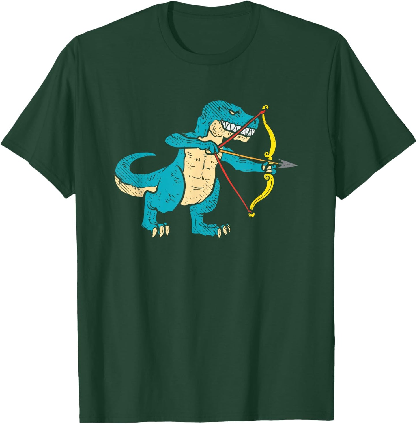 Archery Dinosaur Bow Hunter Arrows Sports Archer Boys T-Rex T-Shirt - T-Shirt | Forest