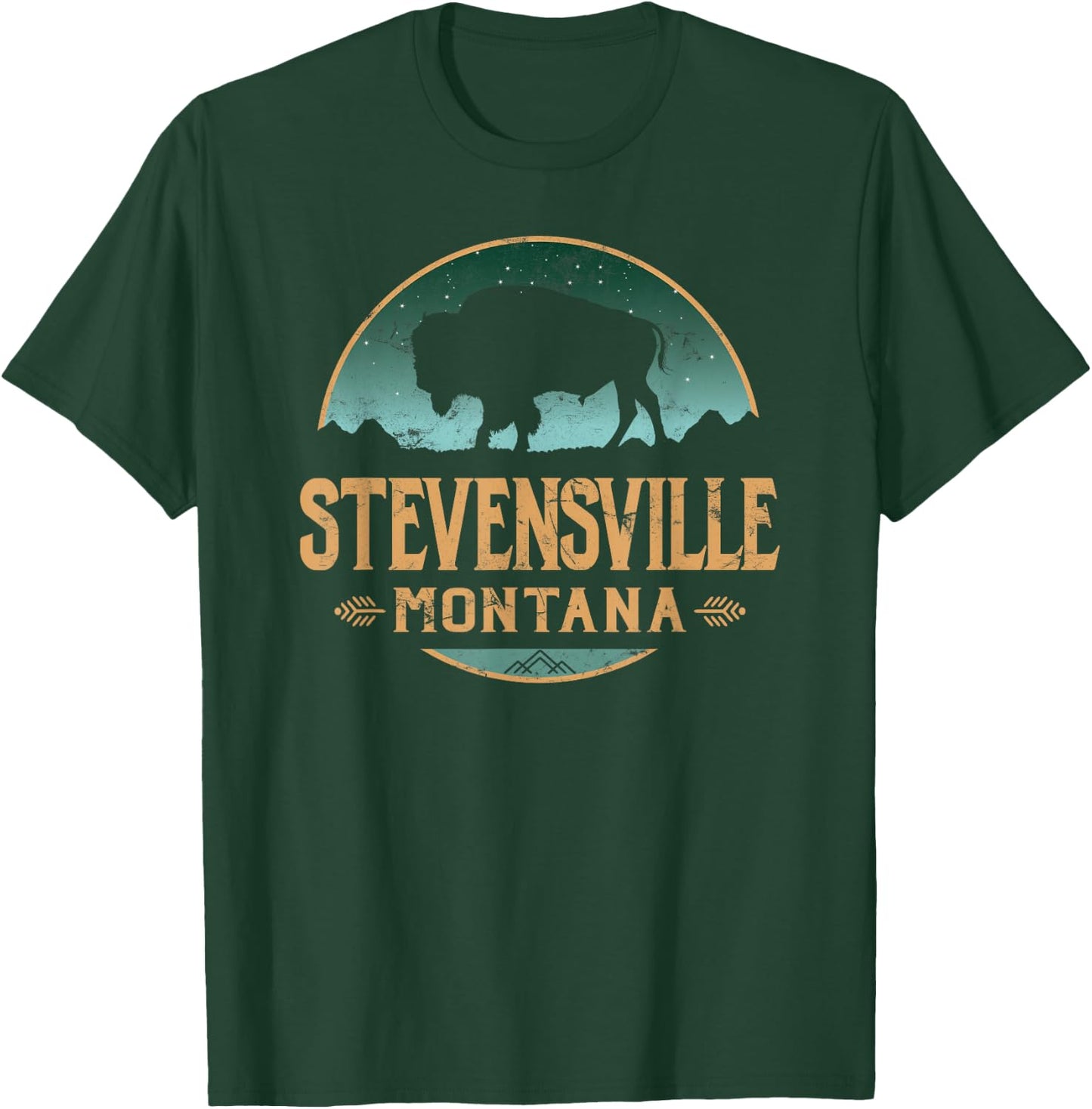 Stevensville Montana MT Buffalo Bison T-Shirt - T-Shirt | Forest